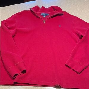 Polo by Ralph Lauren Men's Vibrant Red Zip-Up Sweater